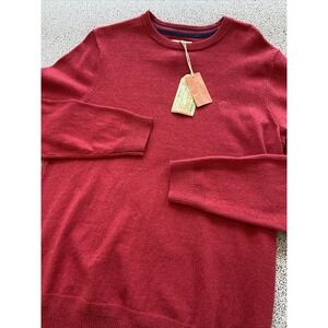 Fat Face 88 Braunton Crew Jumper Washed Red Men's M Sweater Cotton Wool NewWTags